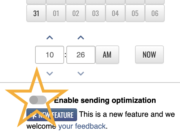 Sending optimization on the schedule & send page